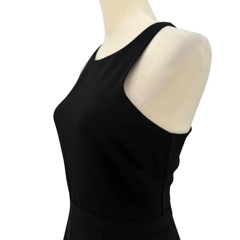 J. Crew Black Sleeveless A-Line High Neck Chic Basic Capsule Transitional Dress